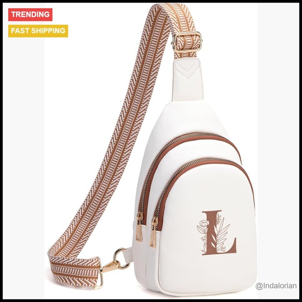 Beige Faux Leather Crossbody Bag Adjustable Strap Spacious Travel Sling